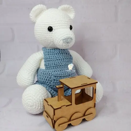 Ursinho de Macacão Amigurumi