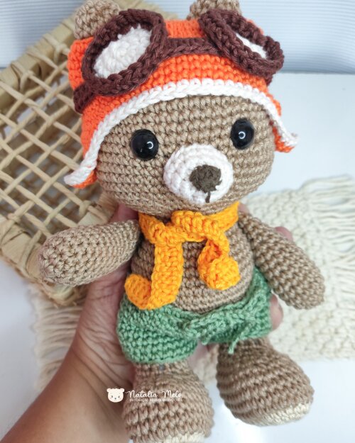 Ursinho Aviador Amigurumi