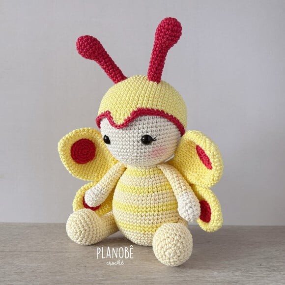 Borboleta Amigurumi de crochê