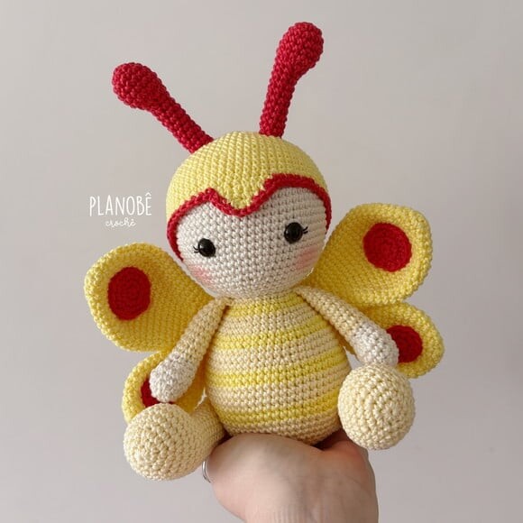 Borboleta Amigurumi de crochê