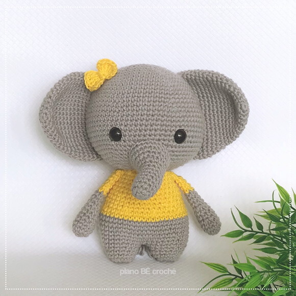 Amigurumi elefante de crochê