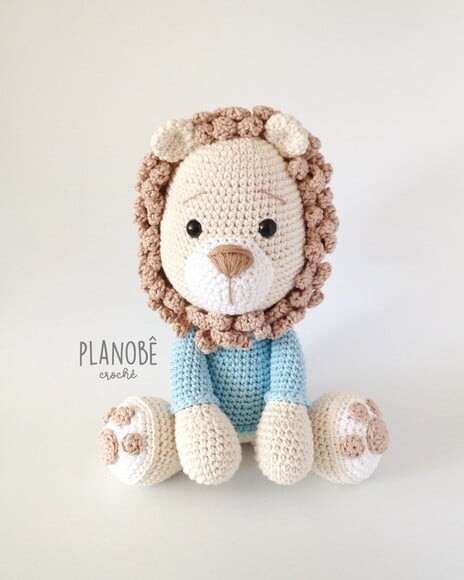 Leão Amigurumi de crochê [natural]