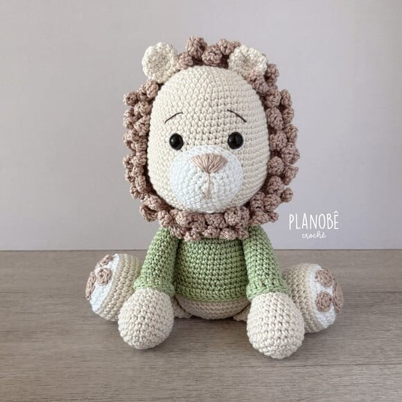 Leão Amigurumi de crochê [natural]