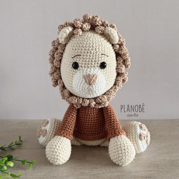 Leão Amigurumi de crochê [natural]