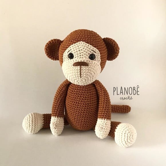 Macaco Amigurumi de crochê