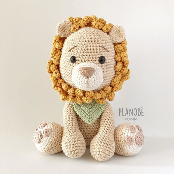 Leão Amigurumi de crochê