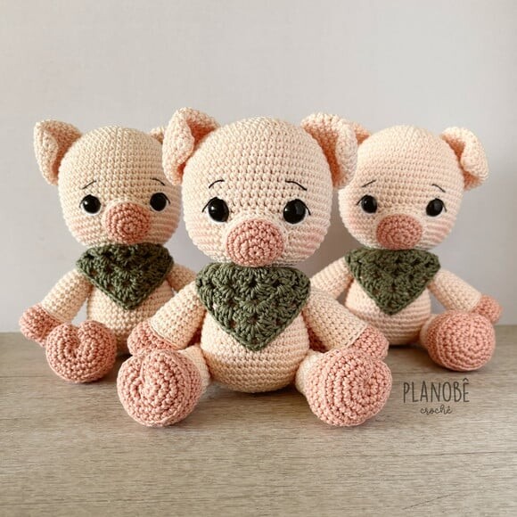 Porquinho Amigurumi de crochê