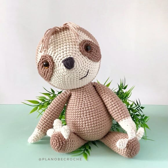 Amigurumi preguiça de crochê
