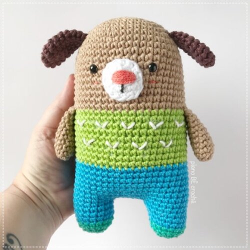 Cachorrinho Baby naninha Amigurumi de crochê