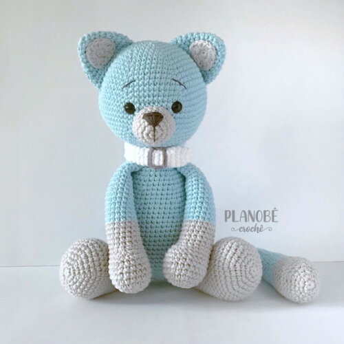 Gato Azul Amigurumi de crochê