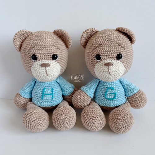 Dupla Ursinhos amigurumis de crochê