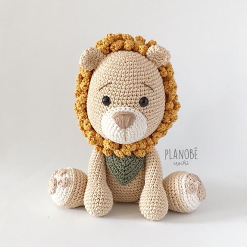 Leão Amigurumi de crochê
