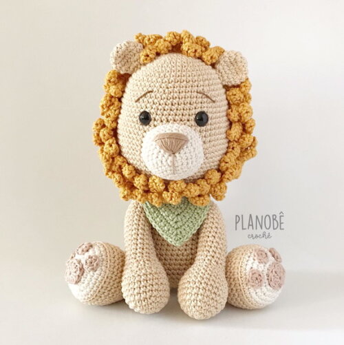 Leão Amigurumi de crochê