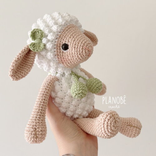 Amigurumi Ovelha Pipoca de crochê