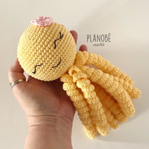 Polvo Soninho Amigurumi de crochê