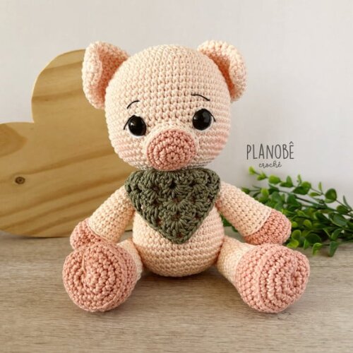 Porquinho Amigurumi de crochê