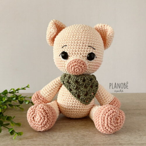 Porquinho Amigurumi de crochê