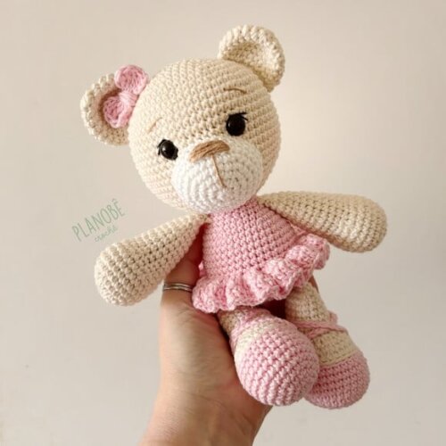 Ursinha Bailarina Amigurumi de crochê