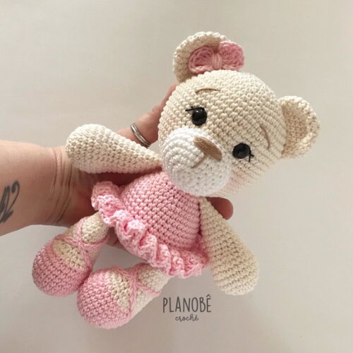 amigurumi Ursinha Bailarina de crochê