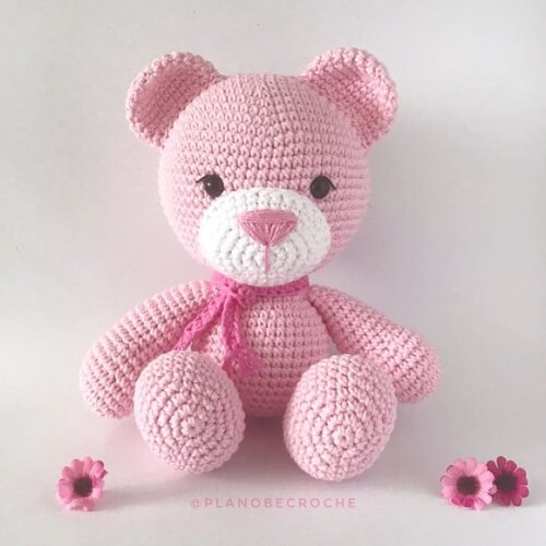 Ursinha Rosa Amigurumi de crochê