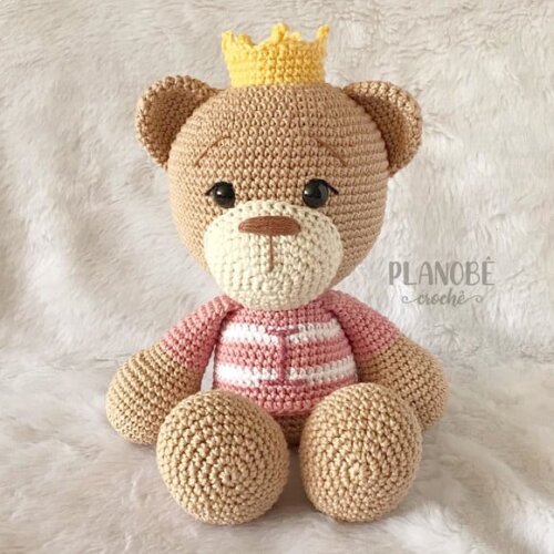 Amigurumi ursinha princesa de crochê