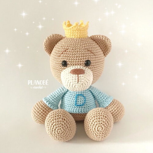Ursinho Teddy principe Amigurumi de Crochê