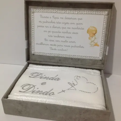 Caixa Batizado ( Convite Padrinhos Batizado)