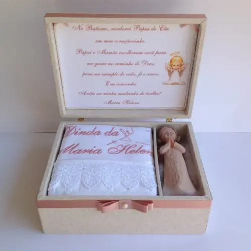 Caixa Batizado Madrinha Toalha