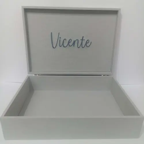 Caixa e Bandeja Maternidade Cinza