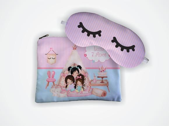 Kit Personalizado Necessaire + Mascara Festa do Pijama