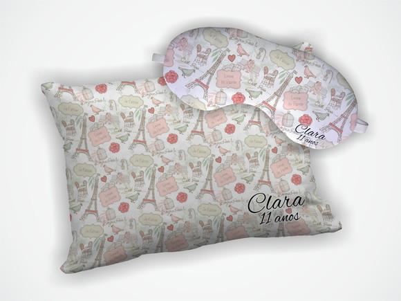 Kit Almofada 18x28cm+ Mascara de Dormir Paris