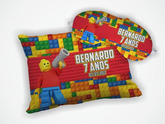 Kit Almofada 18x28cm+ Mascara de Dormir Lego