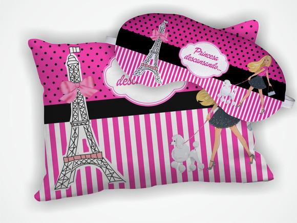 Kit Almofada 18x28cm + Mascara de Dormir Barbie