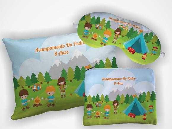 Kit Almofada 18x28cm+ Mascara + Nécessaire Acampamento