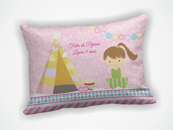 Lembrancinha Almofada 18x28cm Personalizada Noite do Pijama