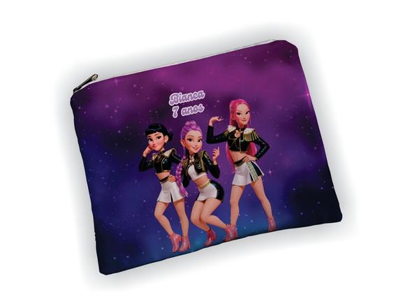 Lembrancinha Necessaire 19x13cm Festa Guerreiras K-pop