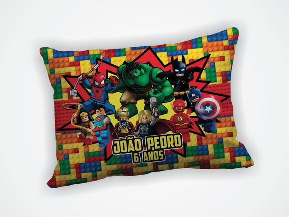 Lembrancinha Mini Almofada 18x28cm Lego Super Herois