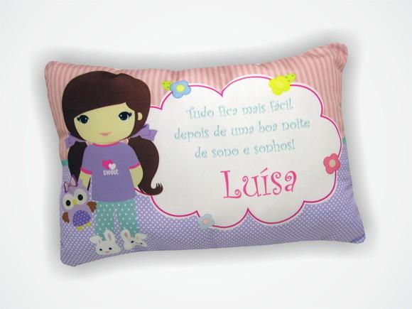 Lembrancinha Almofada 18x28cm Personalizada Noite do Pijama