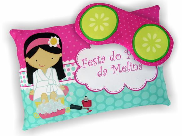Kit Lembrancinha Mini Almofada 18x28cm+mascara de Dormir Spa