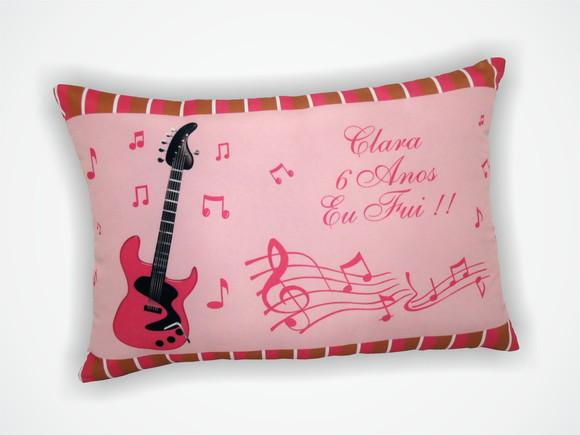 Almofada 18x28cm Personalizada Musical Rosa