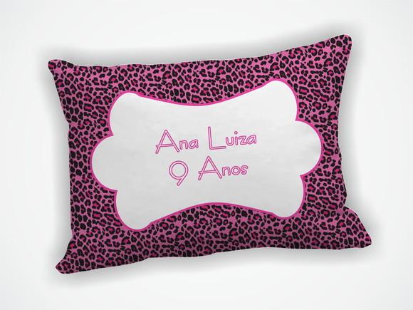 Almofada 18x28cm Personalizada Onça Rosa