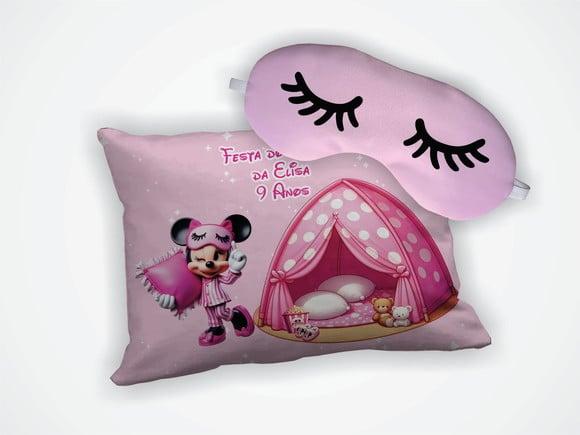 Lembrancinha Almofada 18x28cm+mascara Dormir Minnie Pijama