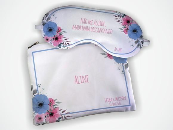 Kit Necessaire + Mascara Madrinha Rosa e Azul
