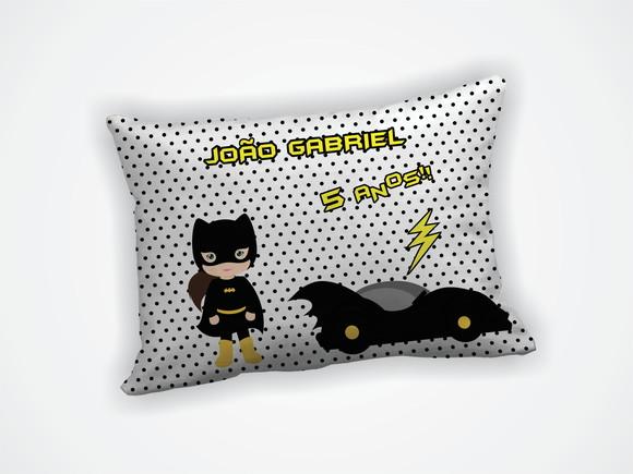 Lembrança Mini Almofada 18x28cm Personalizada Batman