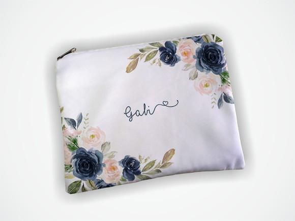 Necessaire 19x13cm Madrinha Floral Azul