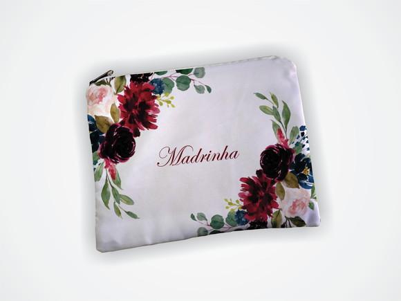 Necessaire 19x13cm Madrinha Marsala e Azul