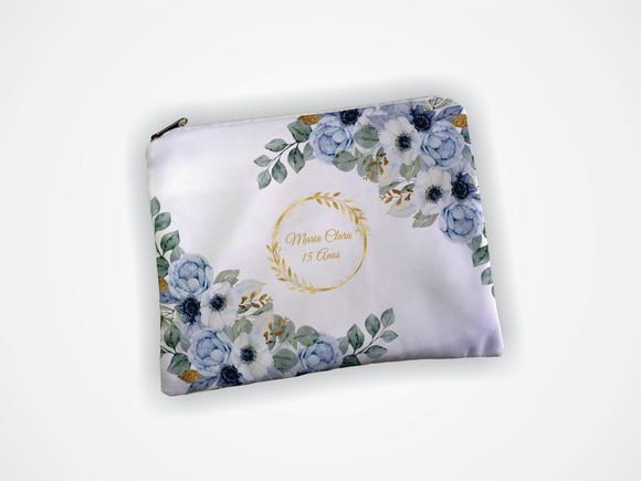Necessaire 19x13cm Madrinha Floral Azul