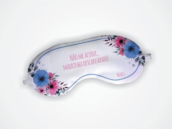 Máscara de Dormir Madrinha Casamento Azul Serenity e Rosa