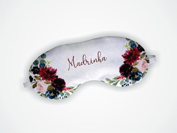 Máscara de Dormir Madrinha Casamento Marsala e Azul
