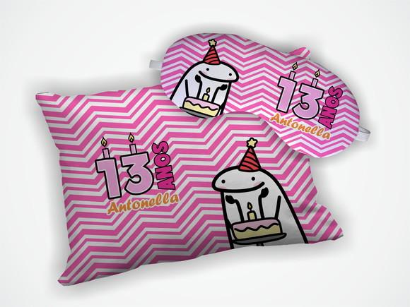 Kit Almofada 18x28cm + Mascara de Dormir Flork